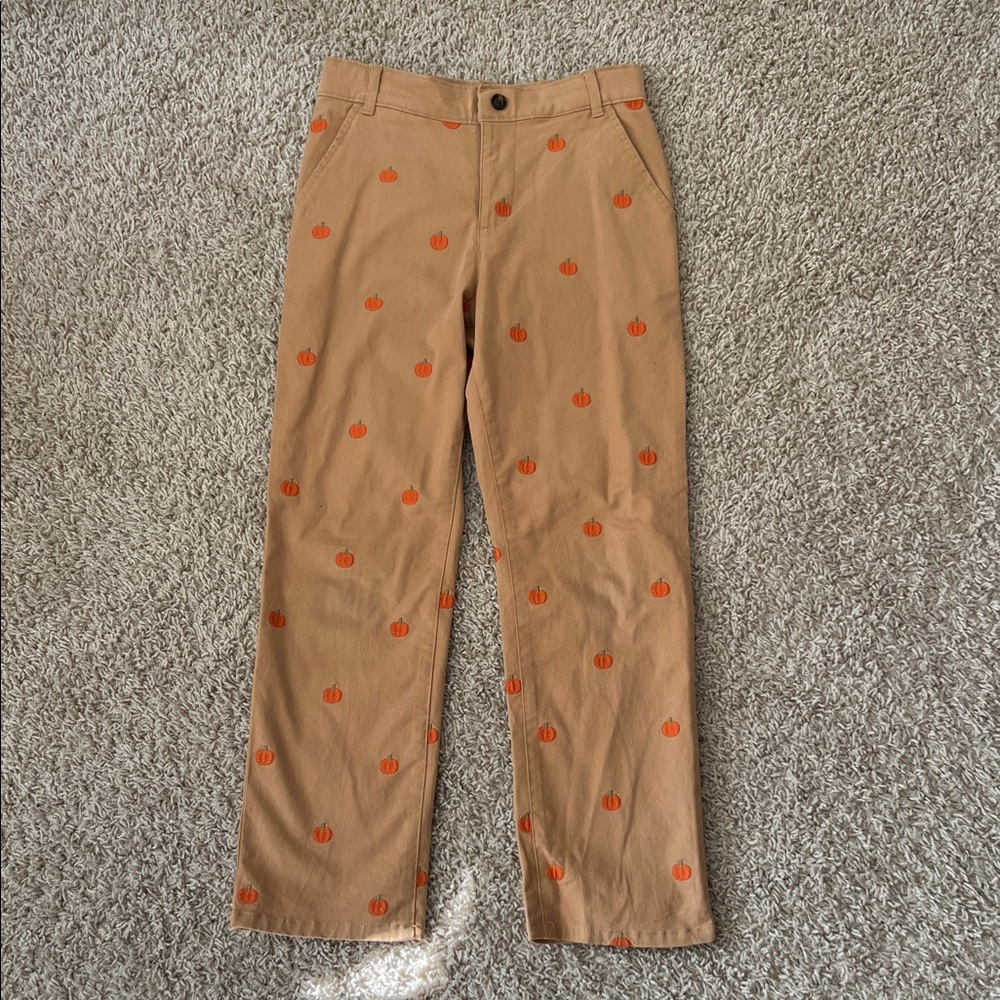 Gymboree pants with embroidered pumpkin pattern